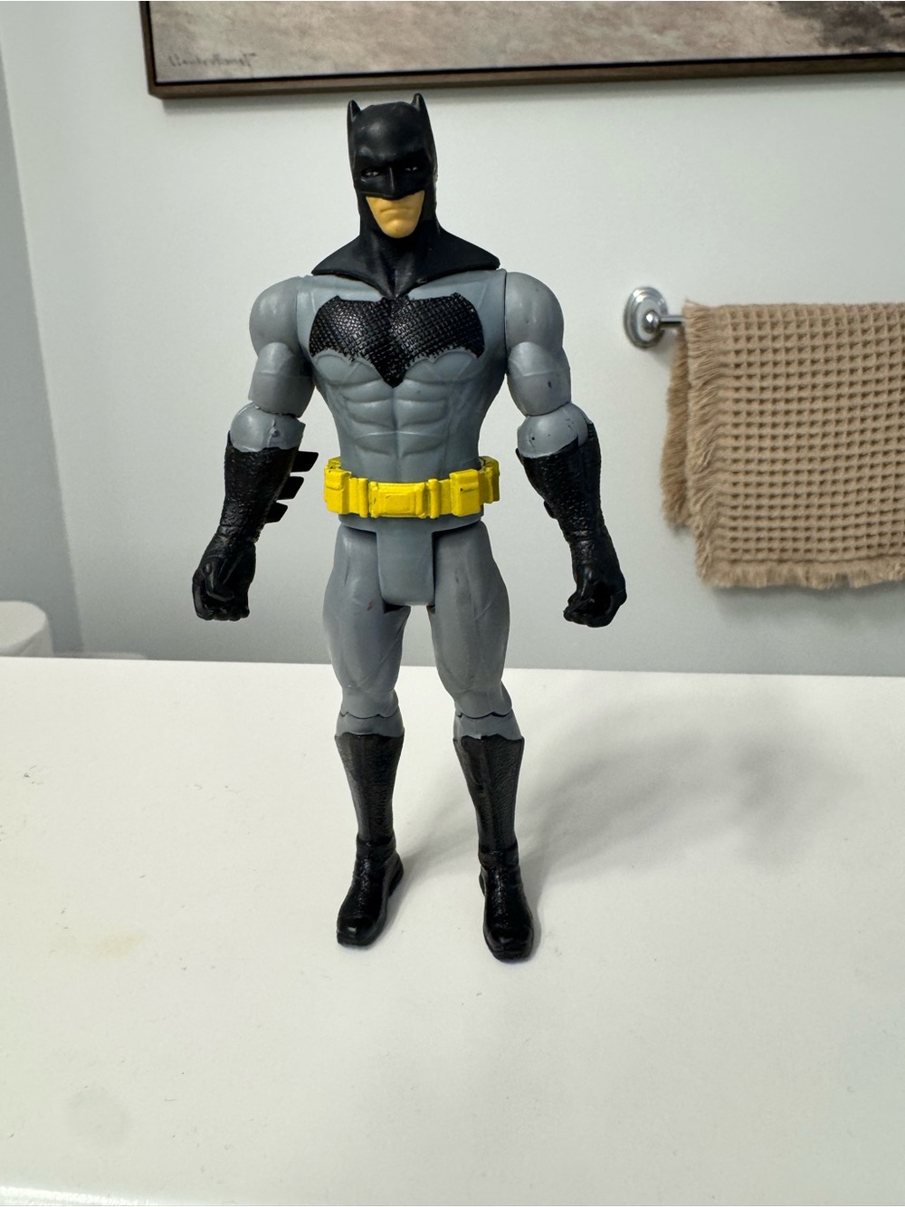 Mattel Batman Figure with Gray Suit and Yellow Belt